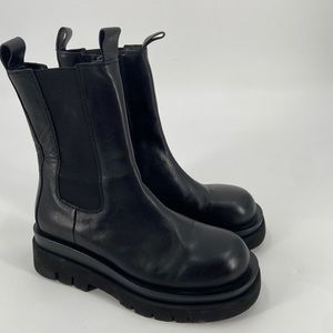 Jeffrey Campbell Tanked black leather boots